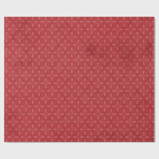 Kerst Rode Print XMAS Patroon Wrapping Papier (Vlak)