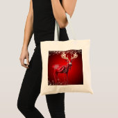 Kerst Rode rendieren Sneeuwvlokken Winter Feestdag Tote Bag (Voorkant (product))