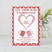 Kerst Rode Sneeuwvlok Mok Personaliseren Kaart (Staand voorkant)