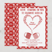 Kerst Rode Sneeuwvlok Mok Personaliseren Kaart (Voorkant / Achterkant)