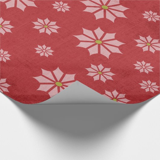 Kerst Rode Sneeuwvlok Sneeuwvlok Inpakpapier (Hoek)