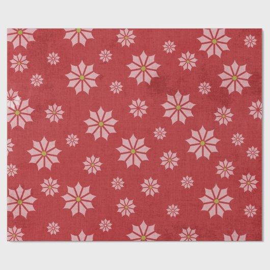 Kerst Rode Sneeuwvlok Sneeuwvlok Inpakpapier (Vlak)