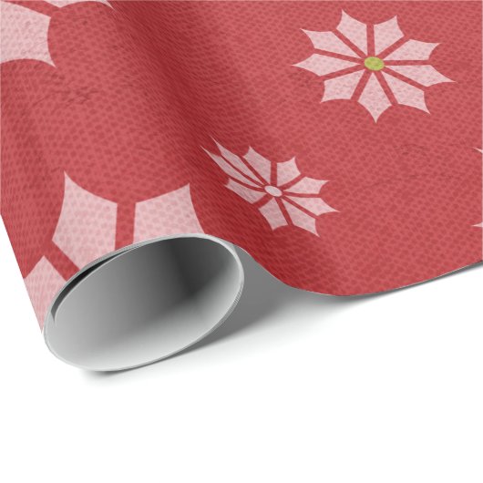 Kerst Rode Sneeuwvlok Sneeuwvlok Inpakpapier (Rol Hoek)