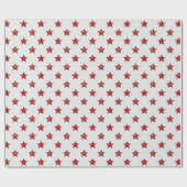 Kerst rode sterren op wit cadeaupapier (Vlak)
