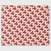 Kerst Rode Strik Hulst Cadeaupapier (Vlak)