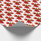 Kerst Rode Strik Hulst Cadeaupapier (Hoek)