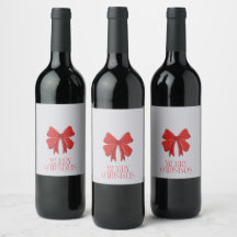 Kerst Rode Strik Labels | Eten & Drinken Set