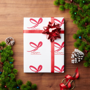 Kerst Rode Strikken Handgetekend Cadeaupapier