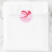 Kerst Rode Strikken Handgetekend Ronde Sticker (Tas)