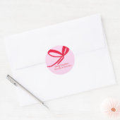 Kerst Rode Strikken Handgetekend Ronde Sticker (Envelop)