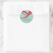 Kerst Rode Strikken Handgetekend Ronde Sticker (Tas)