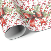 Kerst rode strikken inpakpapier (Rol Hoek)