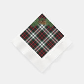 Kerst Rode Tartan Plaid Pine Cones Servet (Hoek)