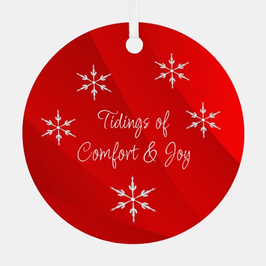  kerst rode tijding van Comfort & Joy Metalen Ornament (Achterkant)