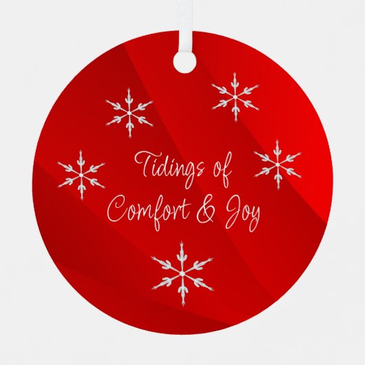  kerst rode tijding van Comfort & Joy Metalen Ornament (Voorkant)