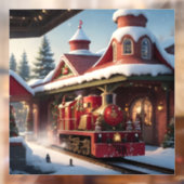 Kerst Rode Trein Venster Cling Raamsticker (Vel 2)