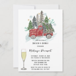 Kerst Rode  Truck Brunch & Bubbly Kaart