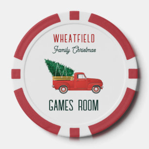Kerst Rode Truck Familie Spellen Kamer Aangepast Poker Chips