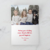 Kerst Rode Truck Foto Vakantie Kaart (Binnen)