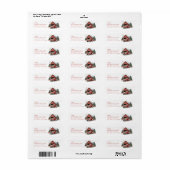 Kerst Rode Truck Retouradreslabels Etiket (Full Sheet)
