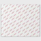 Kerst Rode Typografie Patroon Inpakpapier (Vlak)