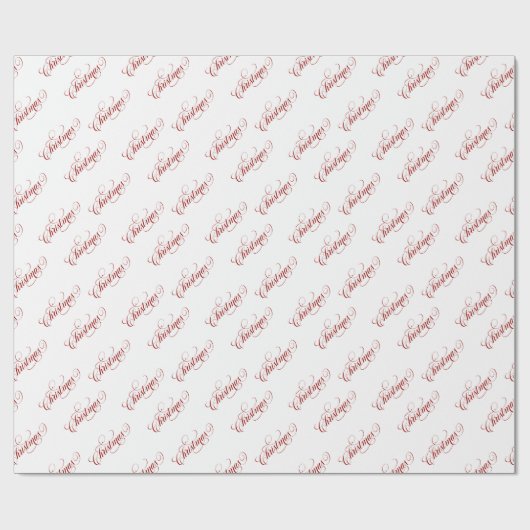 Kerst Rode Typografie Patroon Inpakpapier (Vlak)