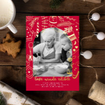 Kerst Rode Vakantie Bakken Folie Vakantie Kaart