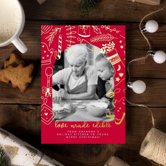 Kerst Rode Vakantie Bakken Folie Vakantie Kaart