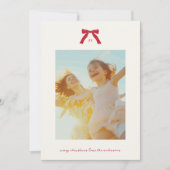 Kerst Rode Vintage Bogen Custom Foto Feestdagenkaart (Voorkant)