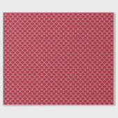 Kerst rode vis schalen patroon cadeaupapier (Vlak)