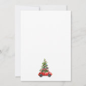 Kerst rode vrachtwagen, besneeuwde bergen kaart (Achterkant)