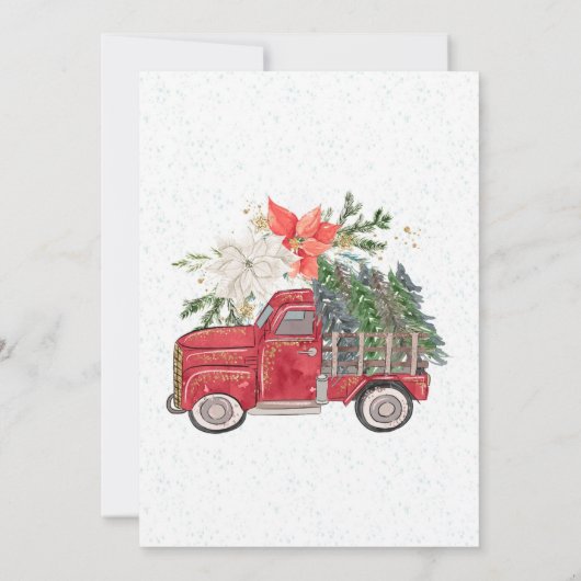 Kerst Rode Vrachtwagen Bruiloft Kaart (Achterkant)