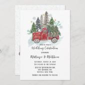 Kerst Rode Vrachtwagen Bruiloft Kaart (Voorkant / Achterkant)