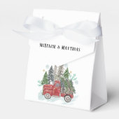 Kerst Rode Vrachtwagen en Bomen Bruiloft Bedankdoosjes (Voorkant Zijde)
