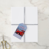 Kerst Rode Vrachtwagen Feestelijk Land Sneeuw Gift Cadeaulabel (Met Touw)