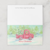 Kerst Rode Vrachtwagen Gevouwen Plaats Kaart Plaatskaartje (Buitenkant ongevouwen)