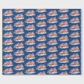 Kerst Rode Vrachtwagen met Candy Canes Cadeaupapier (Vlak)