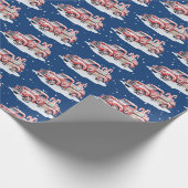 Kerst Rode Vrachtwagen met Candy Canes Cadeaupapier (Hoek)