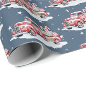 Kerst Rode Vrachtwagen met Candy Canes Cadeaupapier (Rol Hoek)