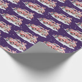Kerst Rode Vrachtwagen met Candy Canes Cadeaupapier (Hoek)