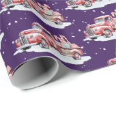 Kerst Rode Vrachtwagen met Candy Canes Cadeaupapier (Rol Hoek)