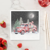 Kerst Rode Vrachtwagen met Candy Canes Servet (Insitu)