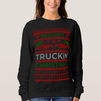 Kerst Rode Vrachtwagen met Kerstboom - Lelijke Swe Trui