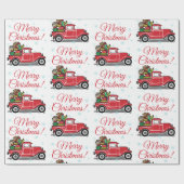 Kerst Rode  Vrachtwagen met Speelgoed Sneeuwvlokke Cadeaupapier (Vlak)