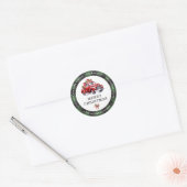 Kerst Rode Vrachtwagen Plaid Retouradres Labels (Envelop)