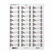 Kerst rode vrachtwagen zwarte buffel geruite stick etiket (Full Sheet)