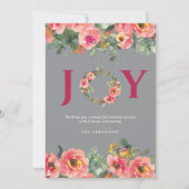 Kerst Rode Vreugde Bloemenkrans Botanisch  Feestdagenkaart (Voorkant)