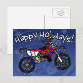 Kerst rode vuil fiets feestdagenkaart (Voorkant / Achterkant)