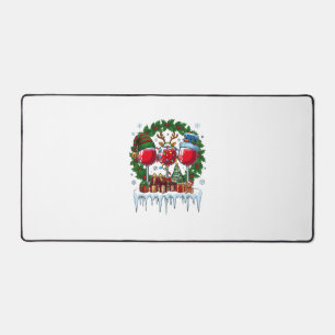 Kerst Rode Wijn Glazen Hulst Krans Sneeuwman Hoed Bureaumat