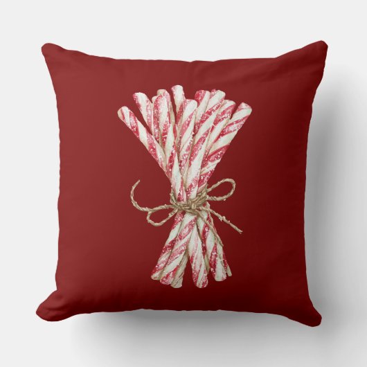 Kerst rode witte pepermunt kussen (Voorkant)